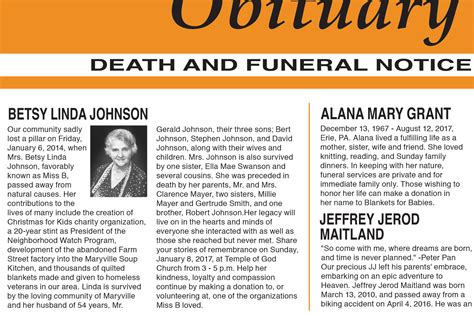 Obituary Listings 